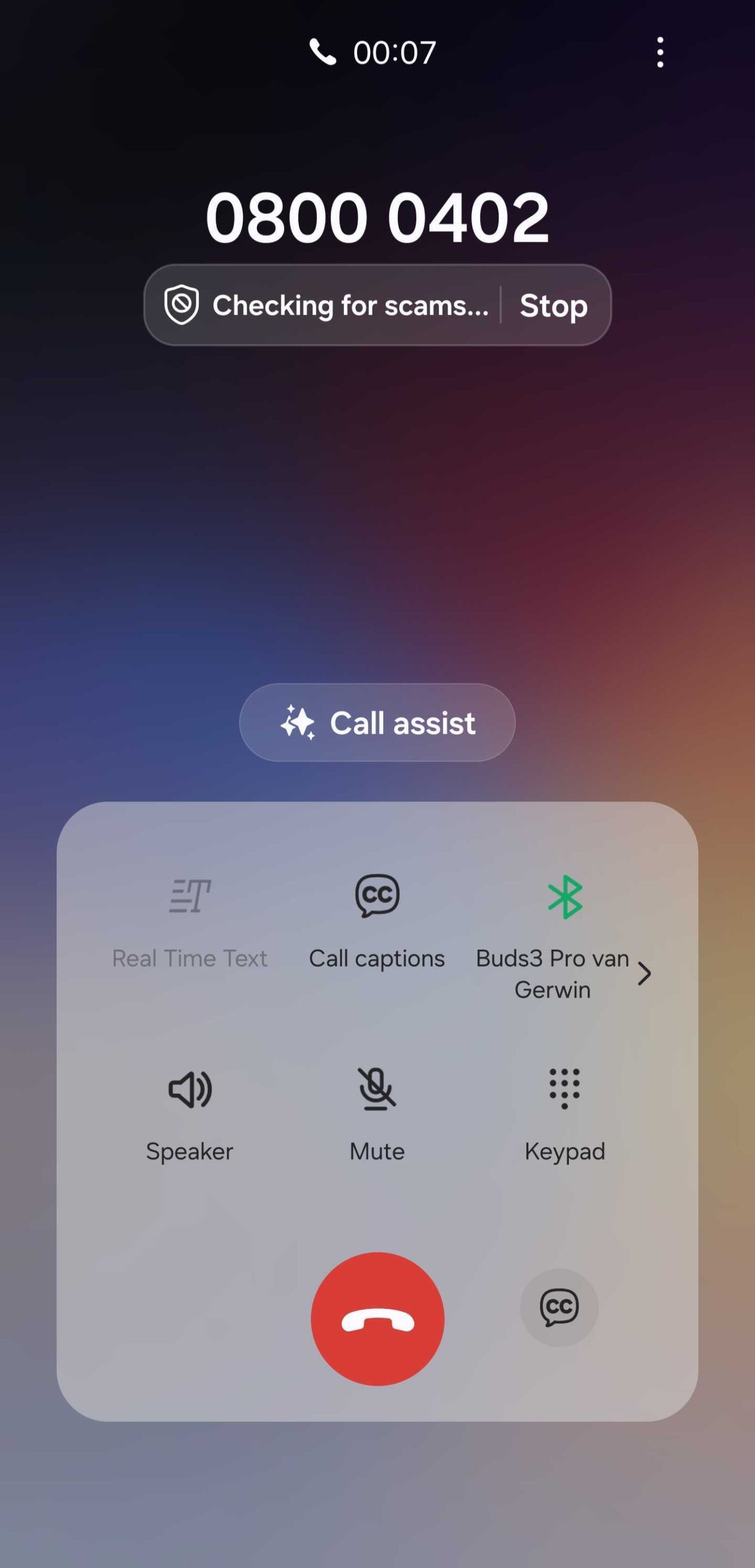 One UI Call Captions