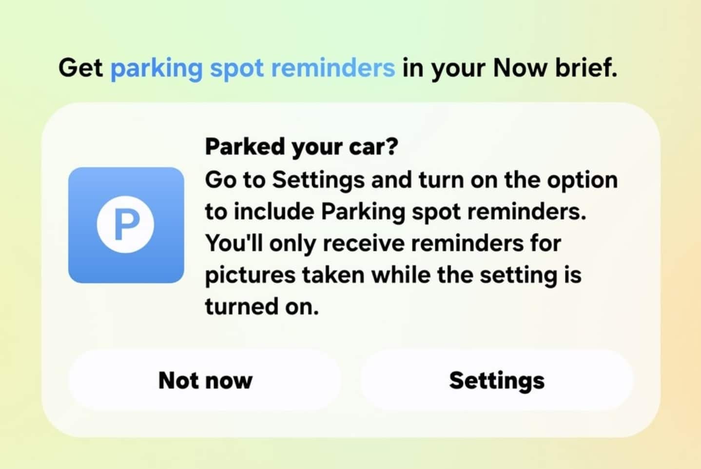 Parking spot reminders