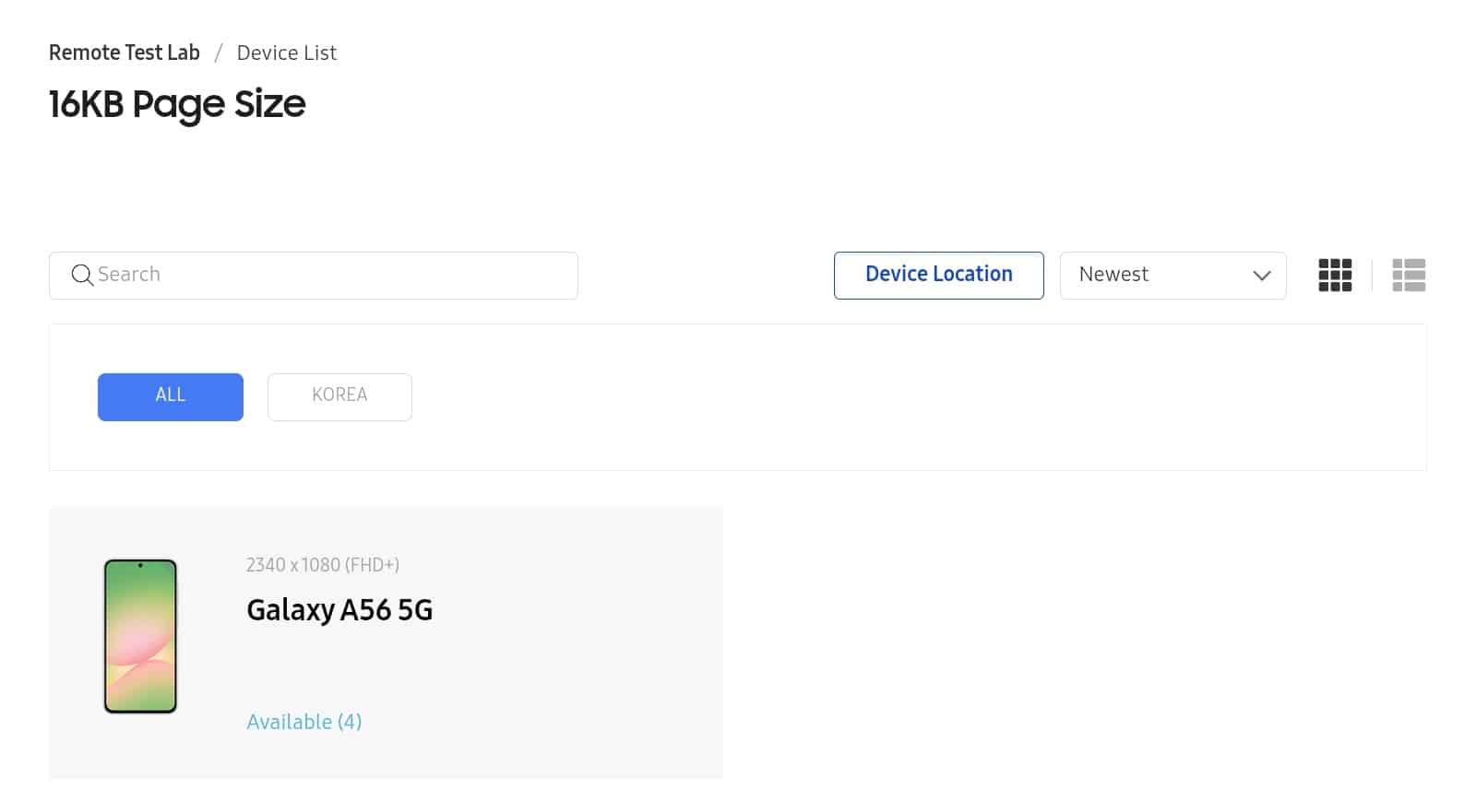 Galaxy A56 RTL 16KB Page Size
