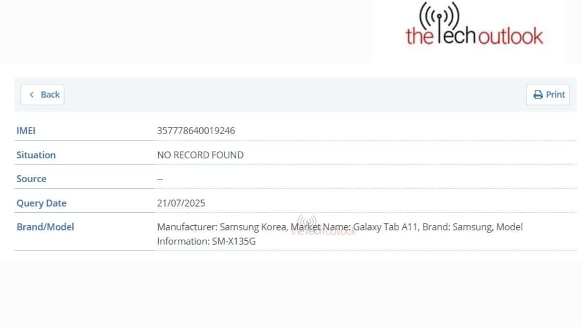 Galaxy Tab A11 IMEI