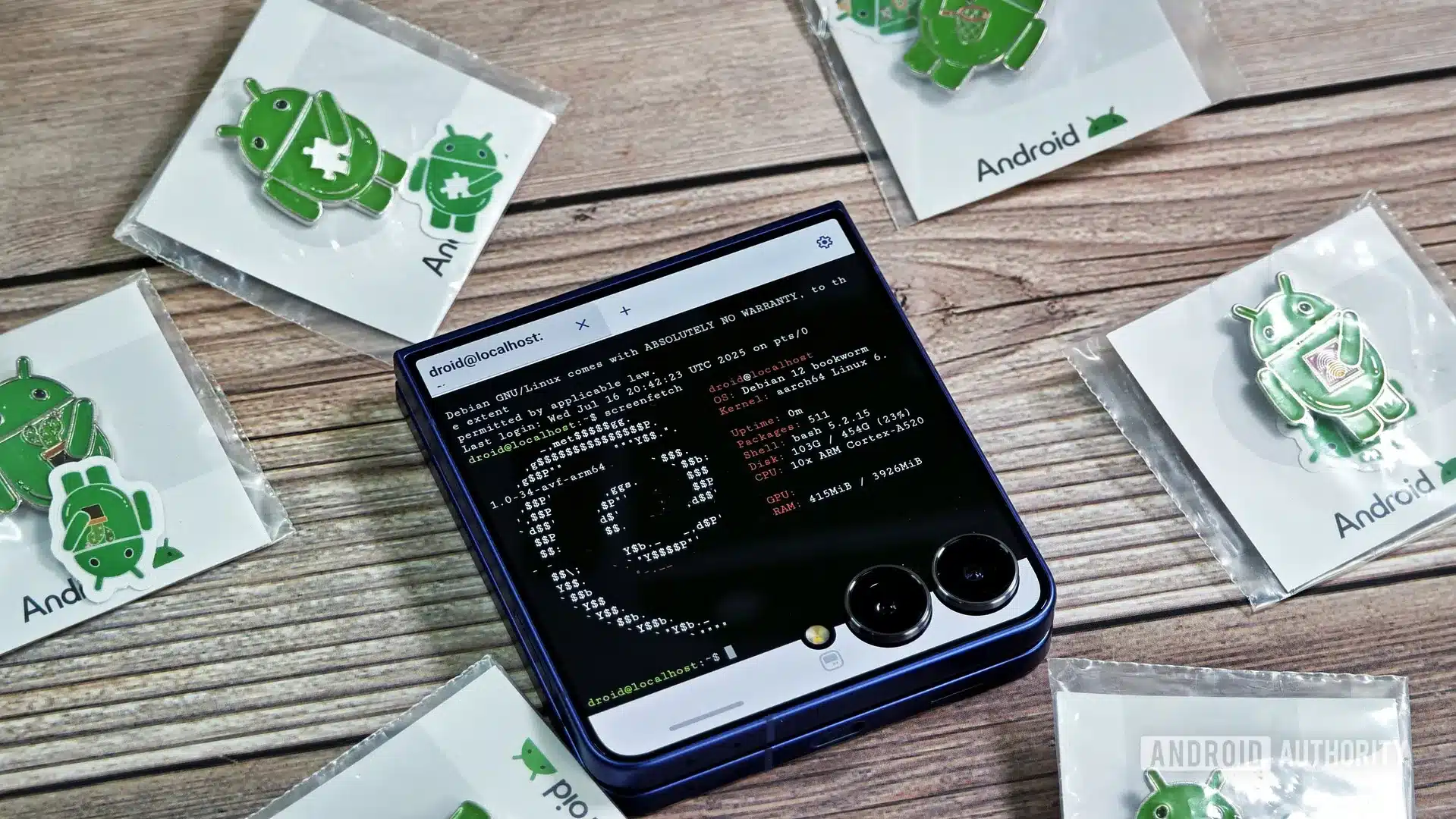 Galaxy Z Flip 7 Linux Terminal AA