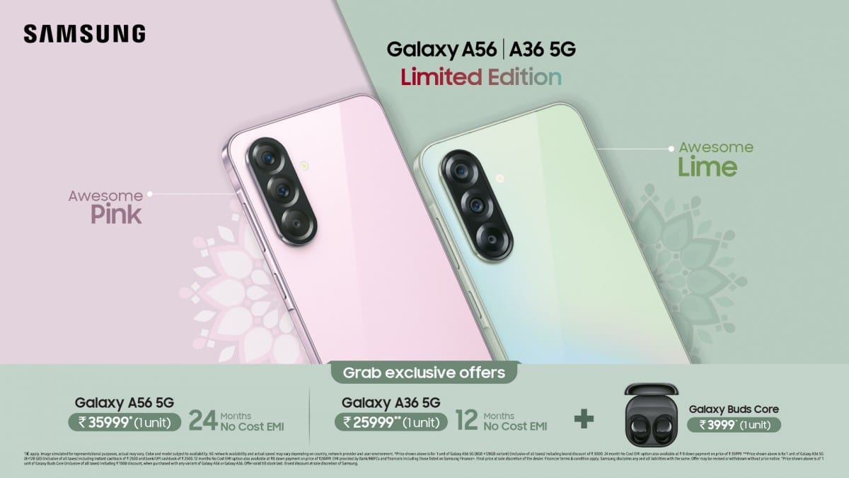 Galaxy A56 and A36 5G new colors india