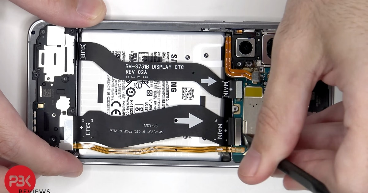 Galaxy S25 FE repairability teardown PBKReviews