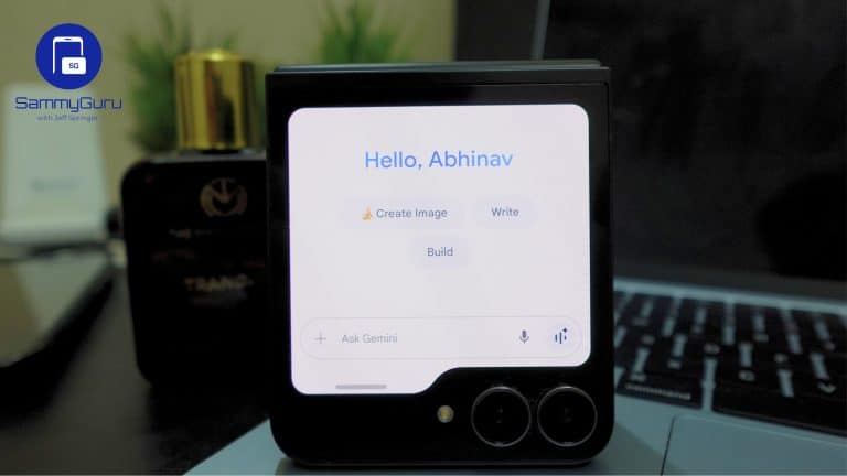 Galaxy Z Flip 7 FE running Gemini on cover screen