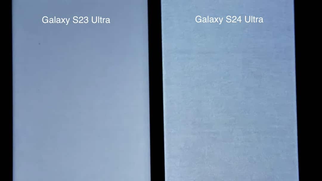 Galaxy S23 Ultra vs Galaxy S24 Ultra Display at Low Brightness