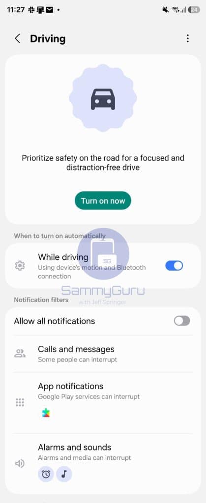One UI 8.5 Driving Mode