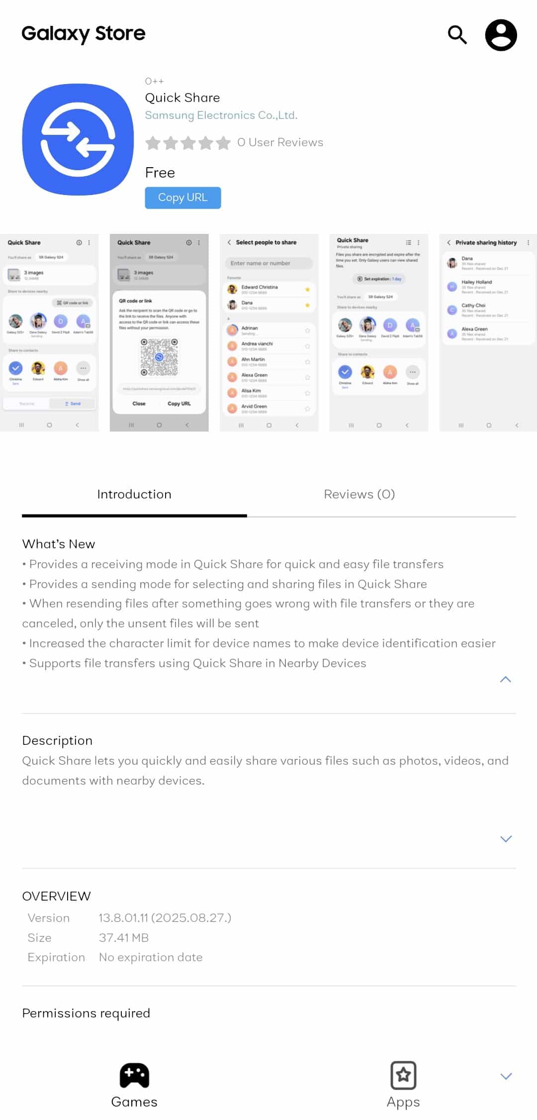 Quick Share One UI 8 Galaxy Store