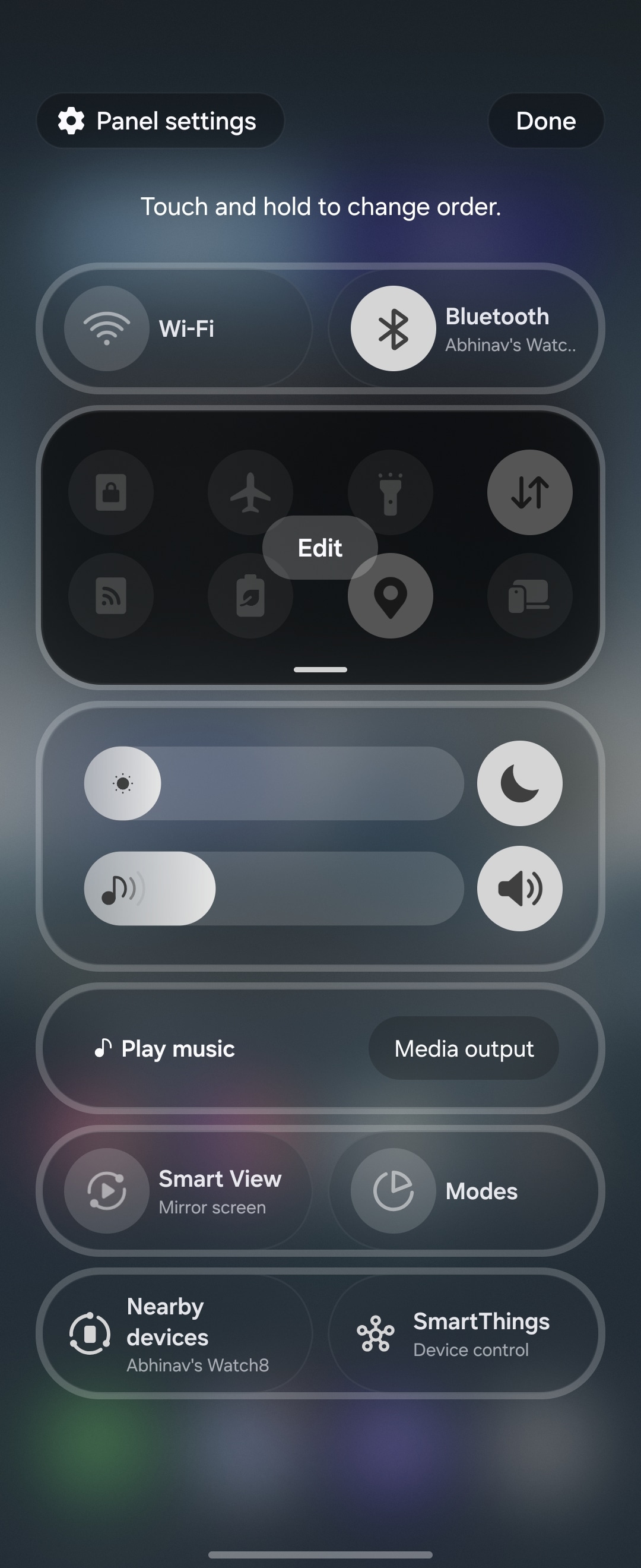 Quick Settings One UI 8