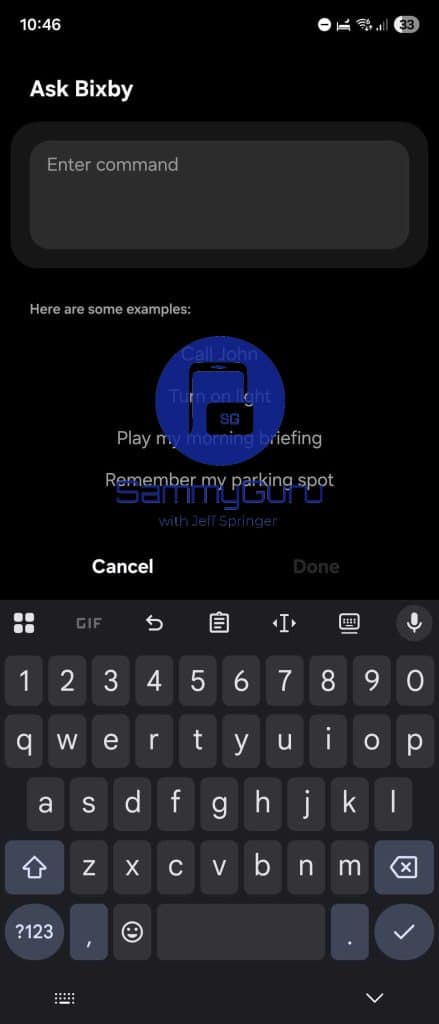 Ask Bixby routines action.