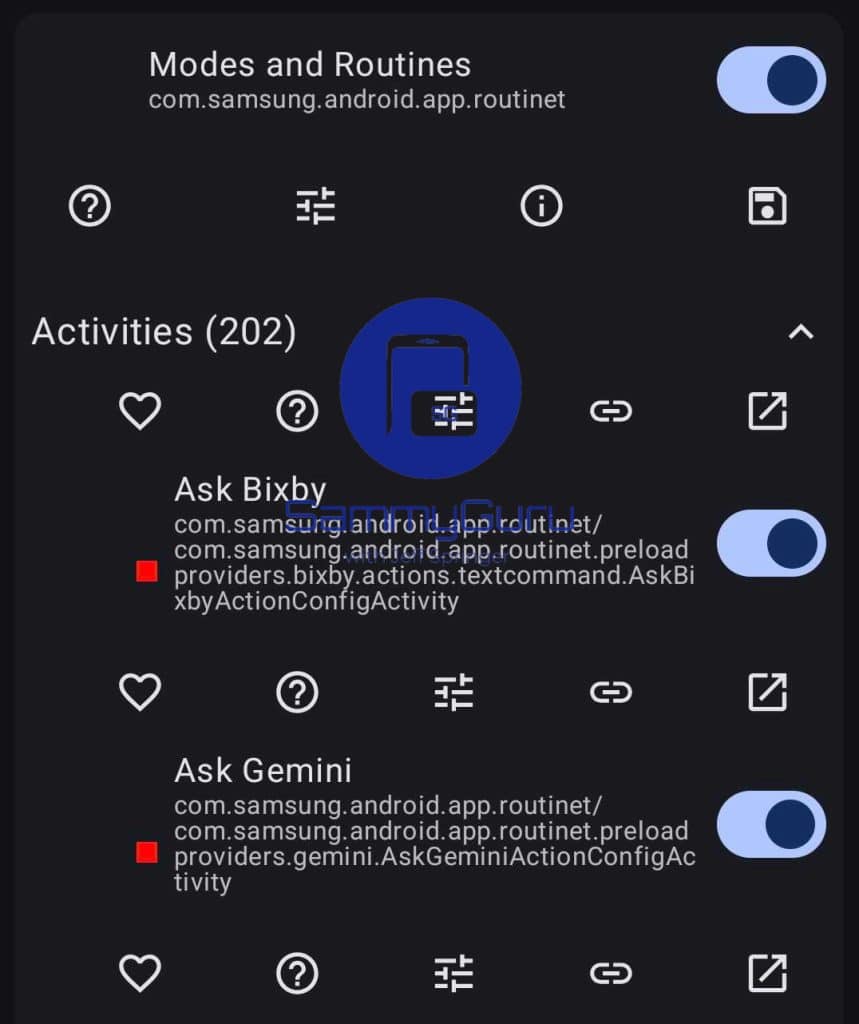 Ask Bixby and Ask Gemini activities in One UI 8.5.