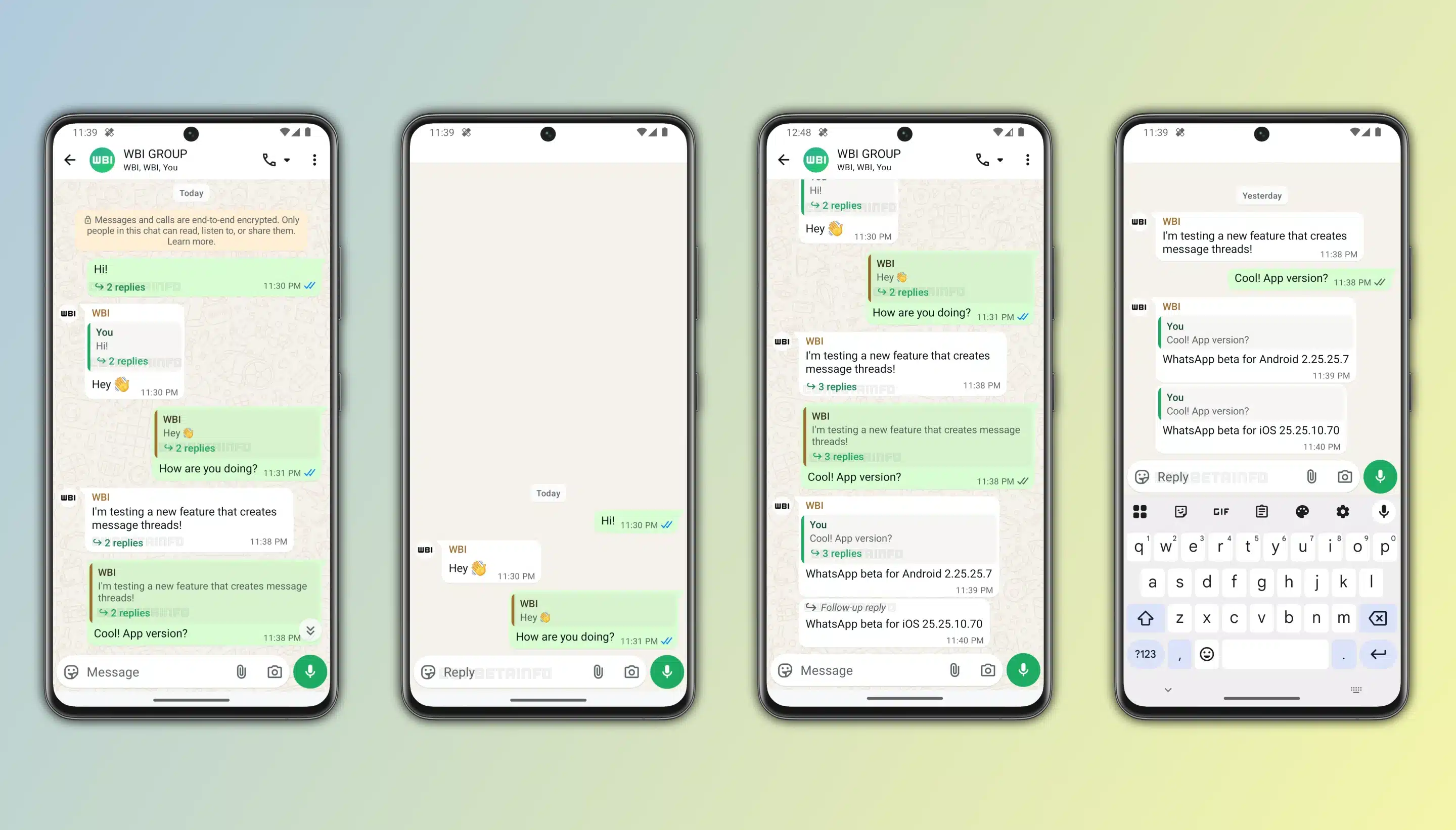WhatsApp Threaded Conversations