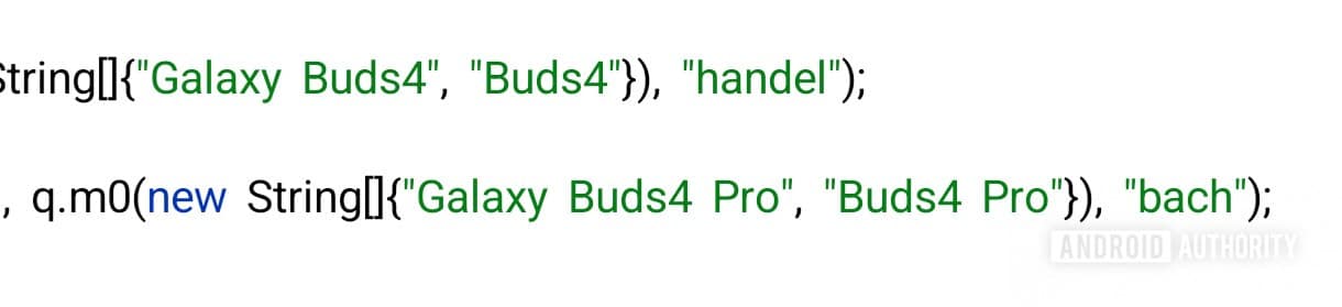 Galaxy Buds 4 codename