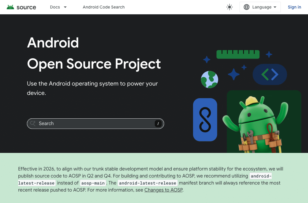 Android AOSP Source Code release schedule update