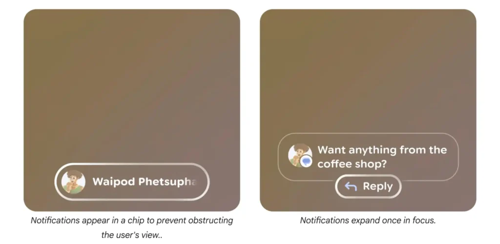 Android XR Glasses Notifications