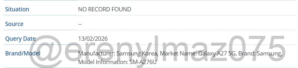 Galaxy A27 IMEI