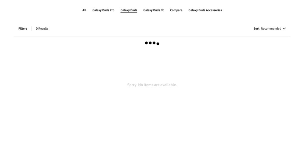 Galaxy Buds 3 gone Samsung US store