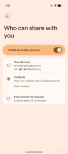 Quick Share new options