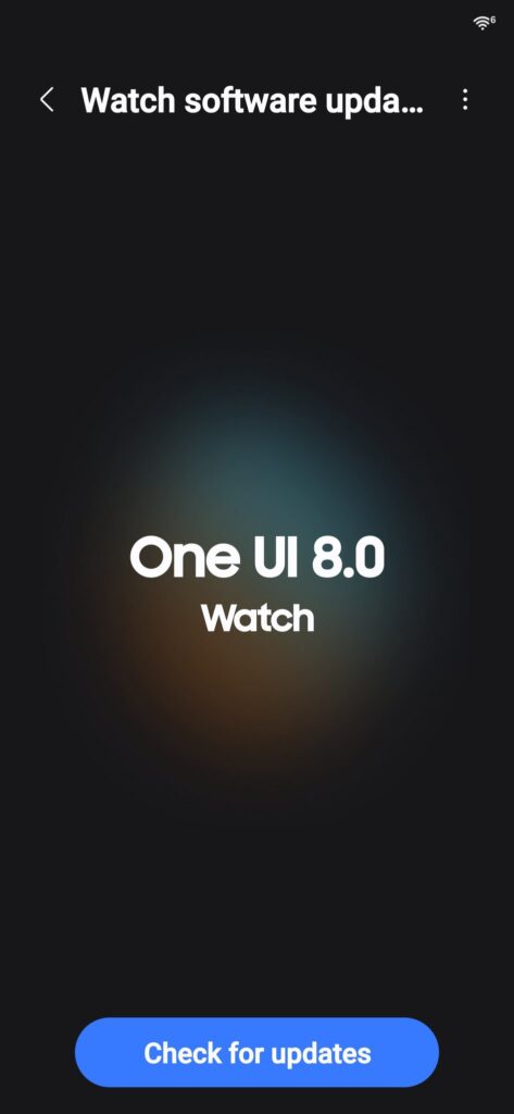 Watch Manager update screen