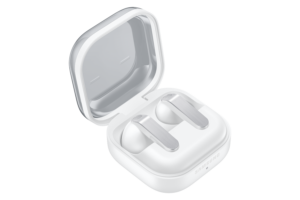 Galaxy Buds 4 with case open side view