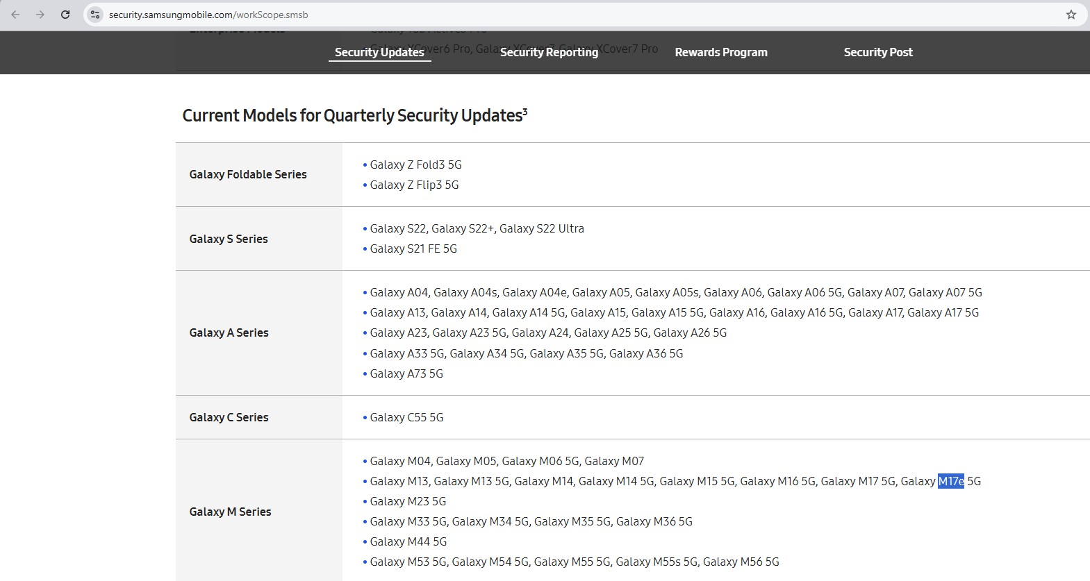 Samsung-Galaxy-M17e-5G-Security-Patch-Update